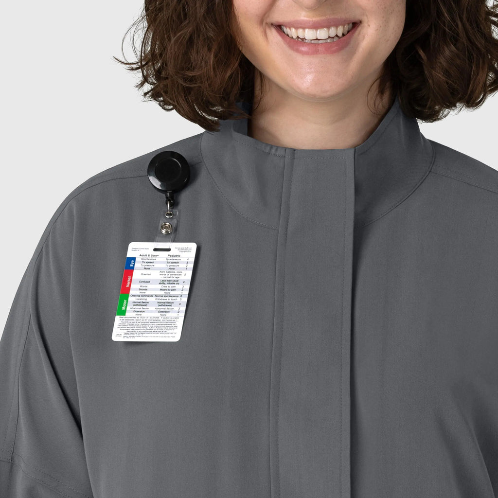 Wink Scrubs Women's Germs Happen Packable Scrub Jacket Pewter | scrub-supply.com