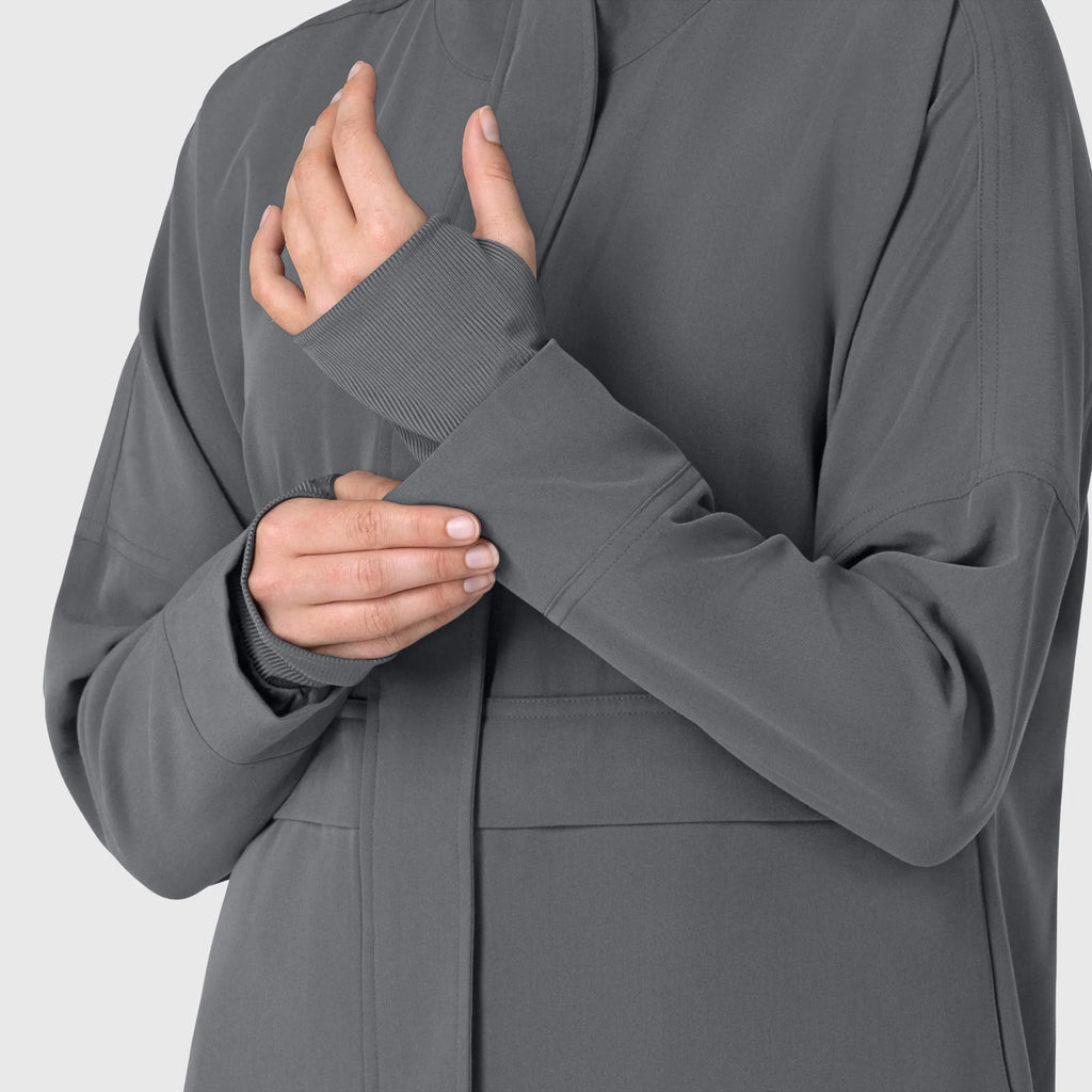 Wink Scrubs Women's Germs Happen Packable Scrub Jacket Pewter | scrub-supply.com