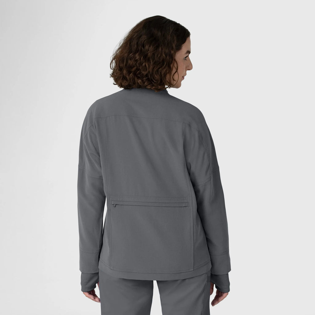 Wink Scrubs Women's Germs Happen Packable Scrub Jacket Pewter | scrub-supply.com