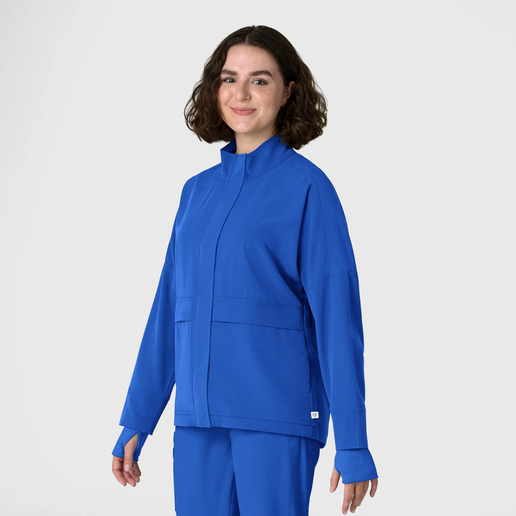 Wink Scrubs Women's Germs Happen Packable Scrub Jacket Royal Blue | scrub-supply.com