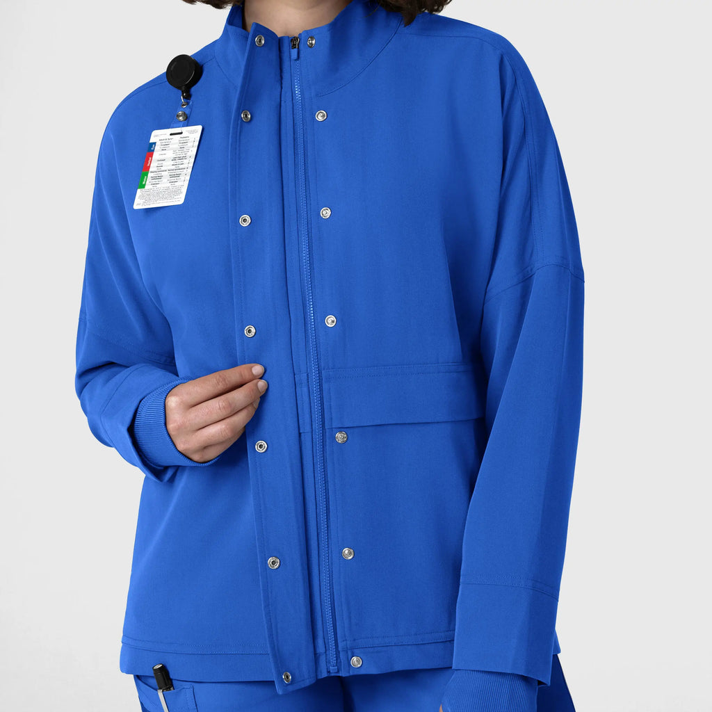 Wink Scrubs Women's Germs Happen Packable Scrub Jacket Royal Blue | scrub-supply.com