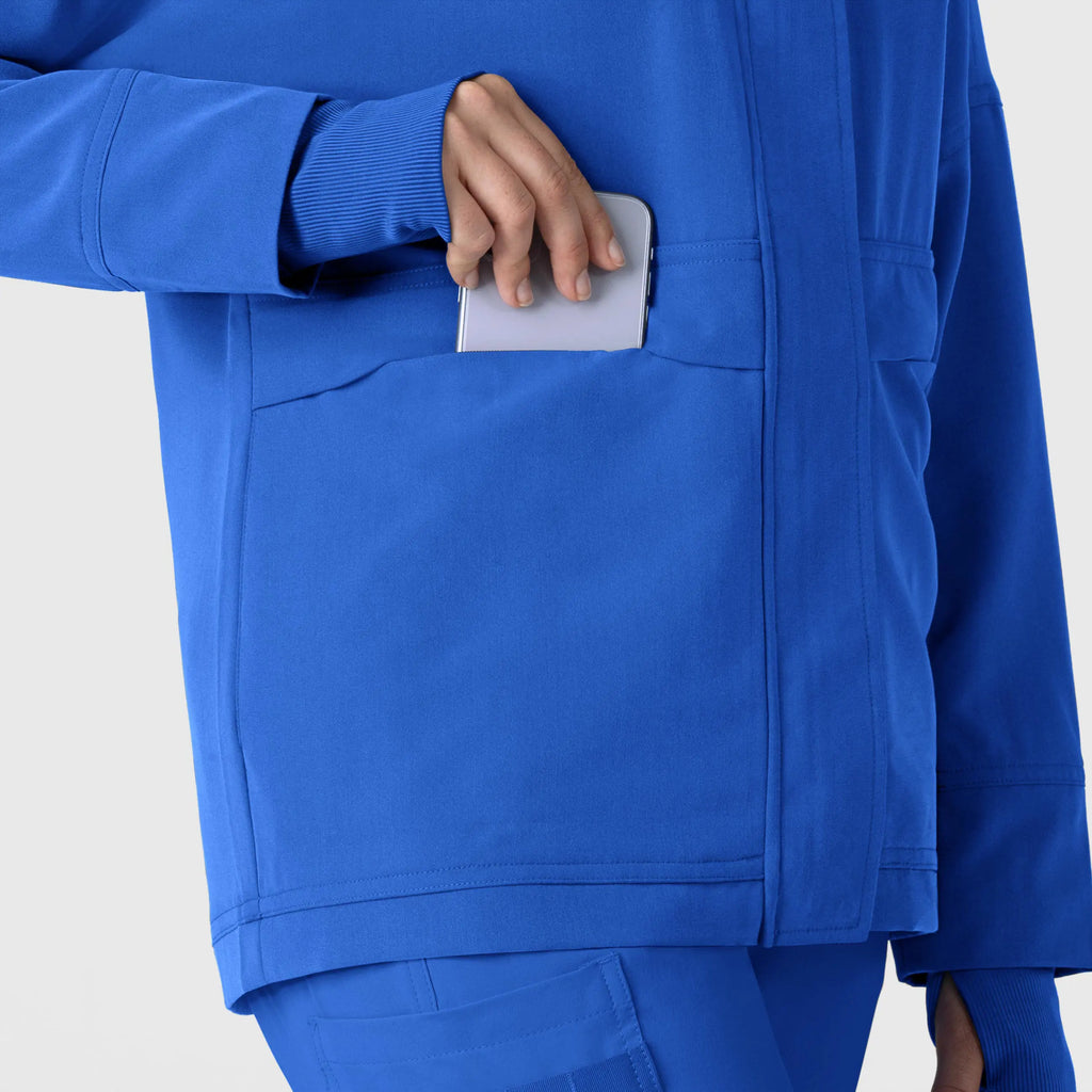 Wink Scrubs Women's Germs Happen Packable Scrub Jacket Royal Blue | scrub-supply.com