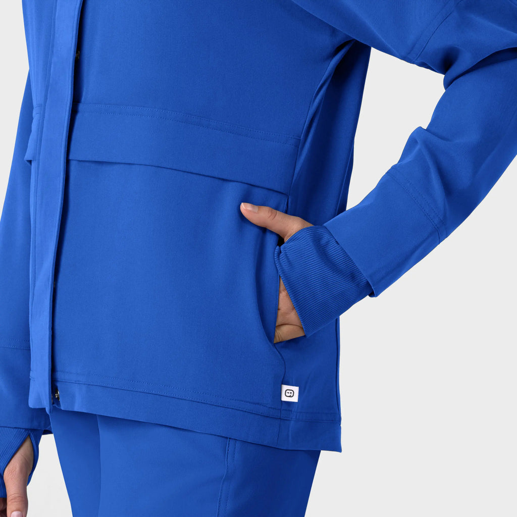 Wink Scrubs Women's Germs Happen Packable Scrub Jacket Royal Blue | scrub-supply.com