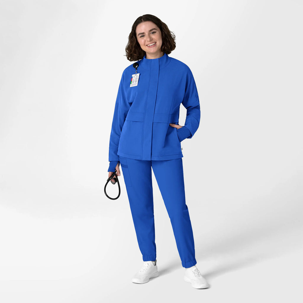 Wink Scrubs Women's Germs Happen Packable Scrub Jacket Royal Blue | scrub-supply.com