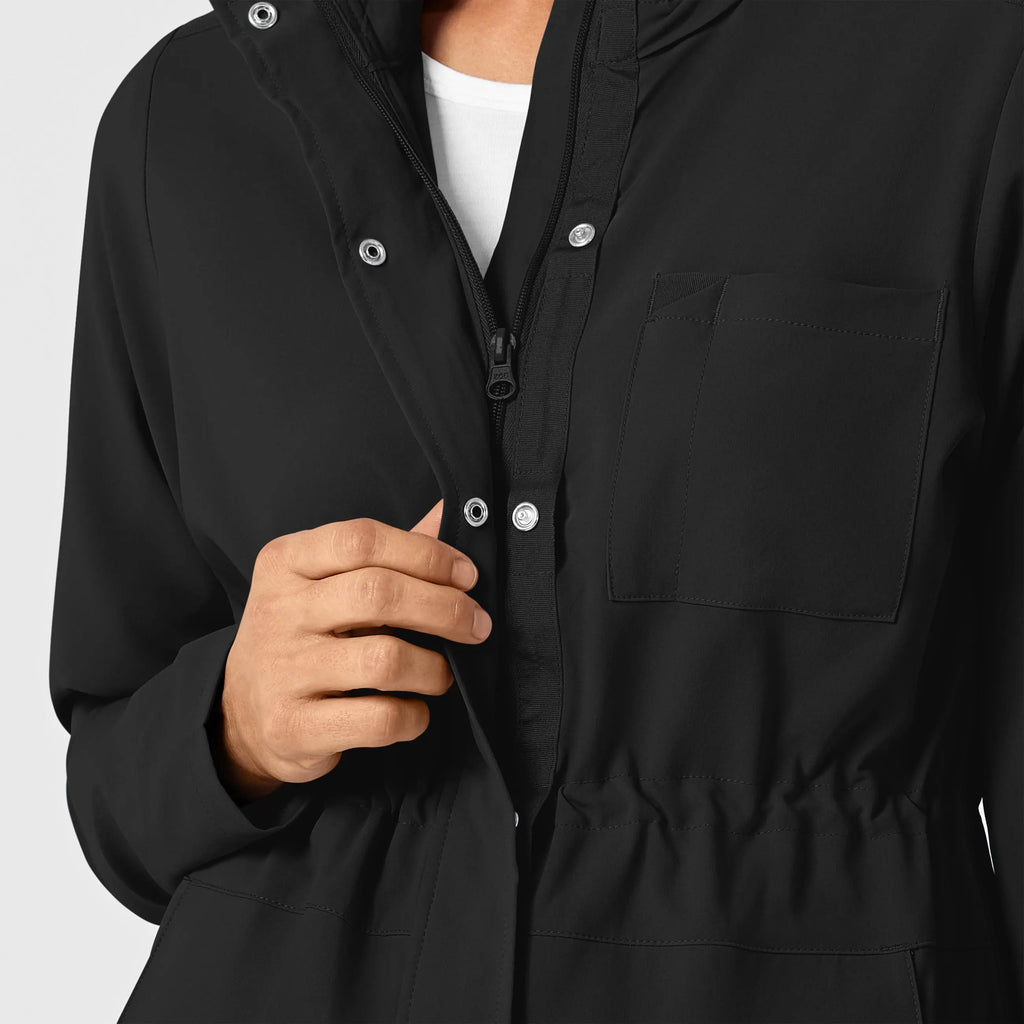 Wink Scrubs Women's Convertible Hood Fashion Jacket Black | scrub-supply.com