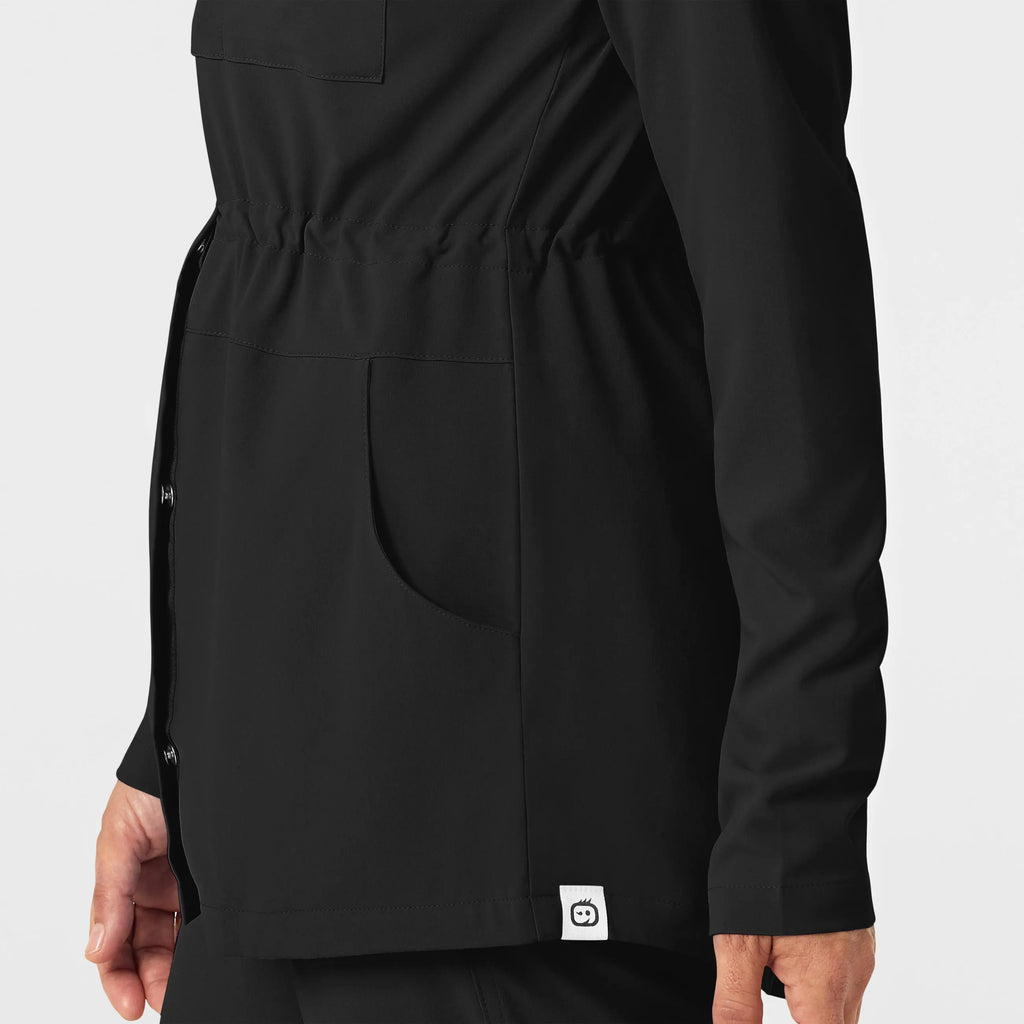 Wink Scrubs Women's Convertible Hood Fashion Jacket Black | scrub-supply.com