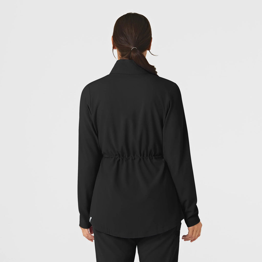 Wink Scrubs Women's Convertible Hood Fashion Jacket Black | scrub-supply.com