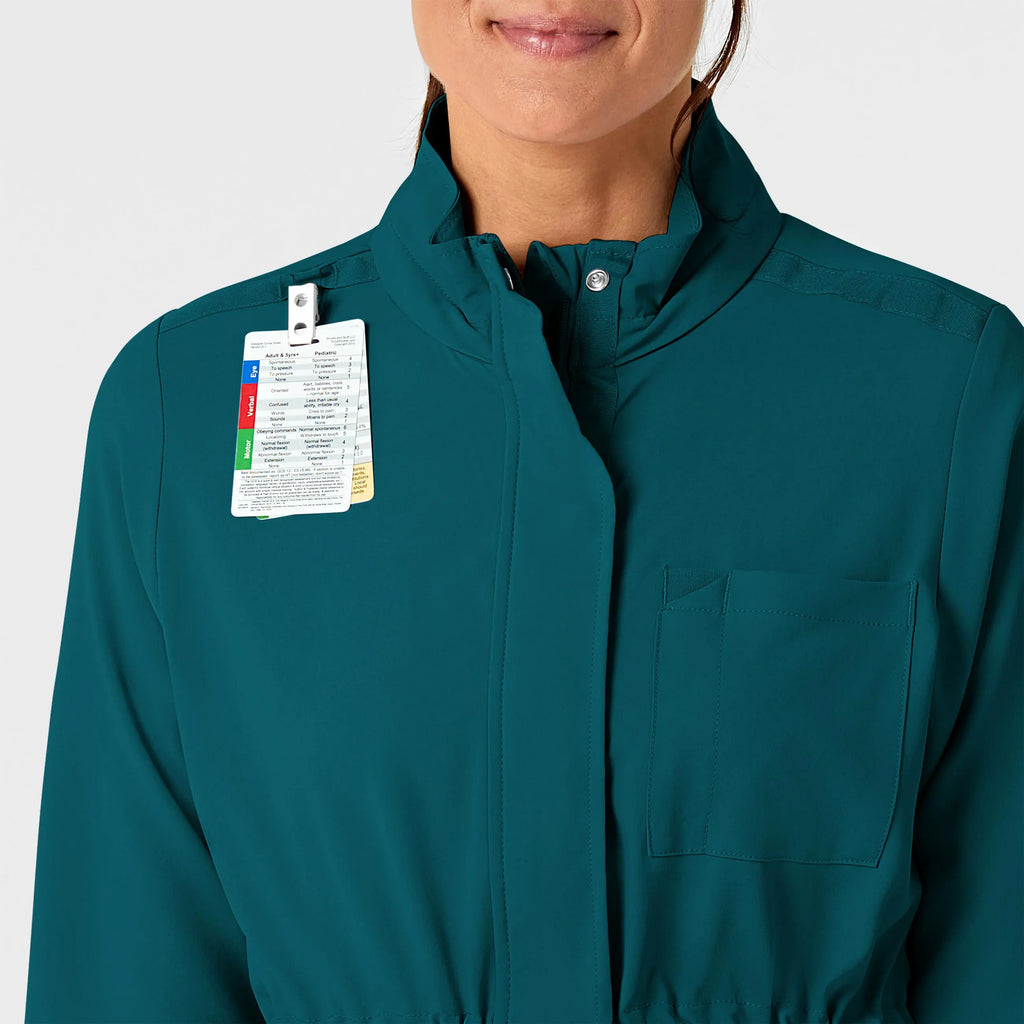 Wink Scrubs Women's Convertible Hood Fashion Jacket Caribbean Blue | scrub-supply.com