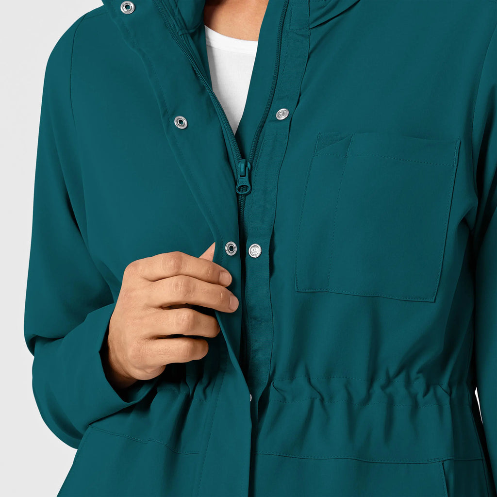 Wink Scrubs Women's Convertible Hood Fashion Jacket Caribbean Blue | scrub-supply.com