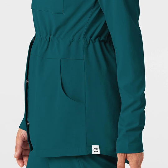 Wink Scrubs Women's Convertible Hood Fashion Jacket Caribbean Blue | scrub-supply.com