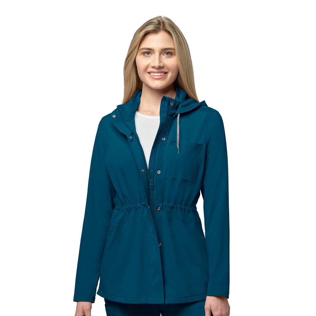 Wink Scrubs Women's Convertible Hood Fashion Jacket Caribbean Blue | scrub-supply.com