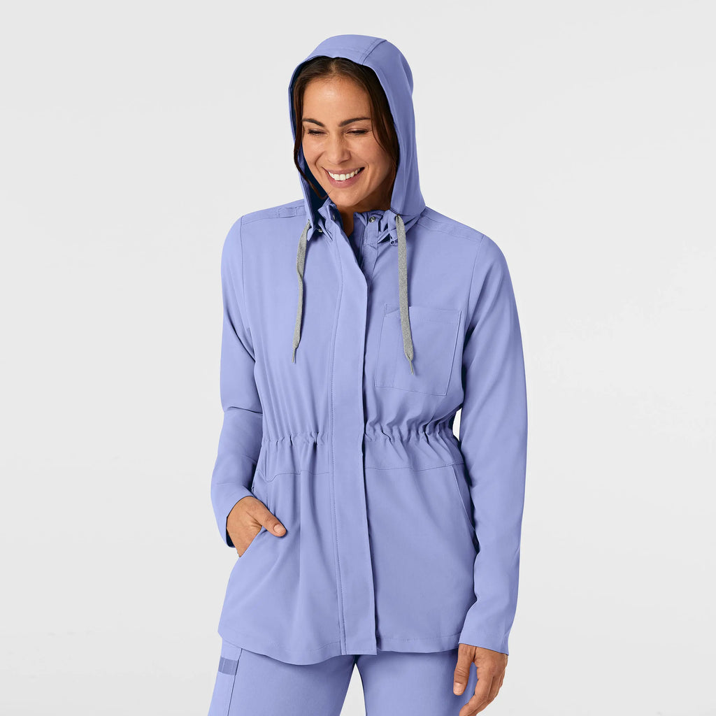 Wink Scrubs Women's Convertible Hood Fashion Jacket Ceil Blue | scrub-supply.com