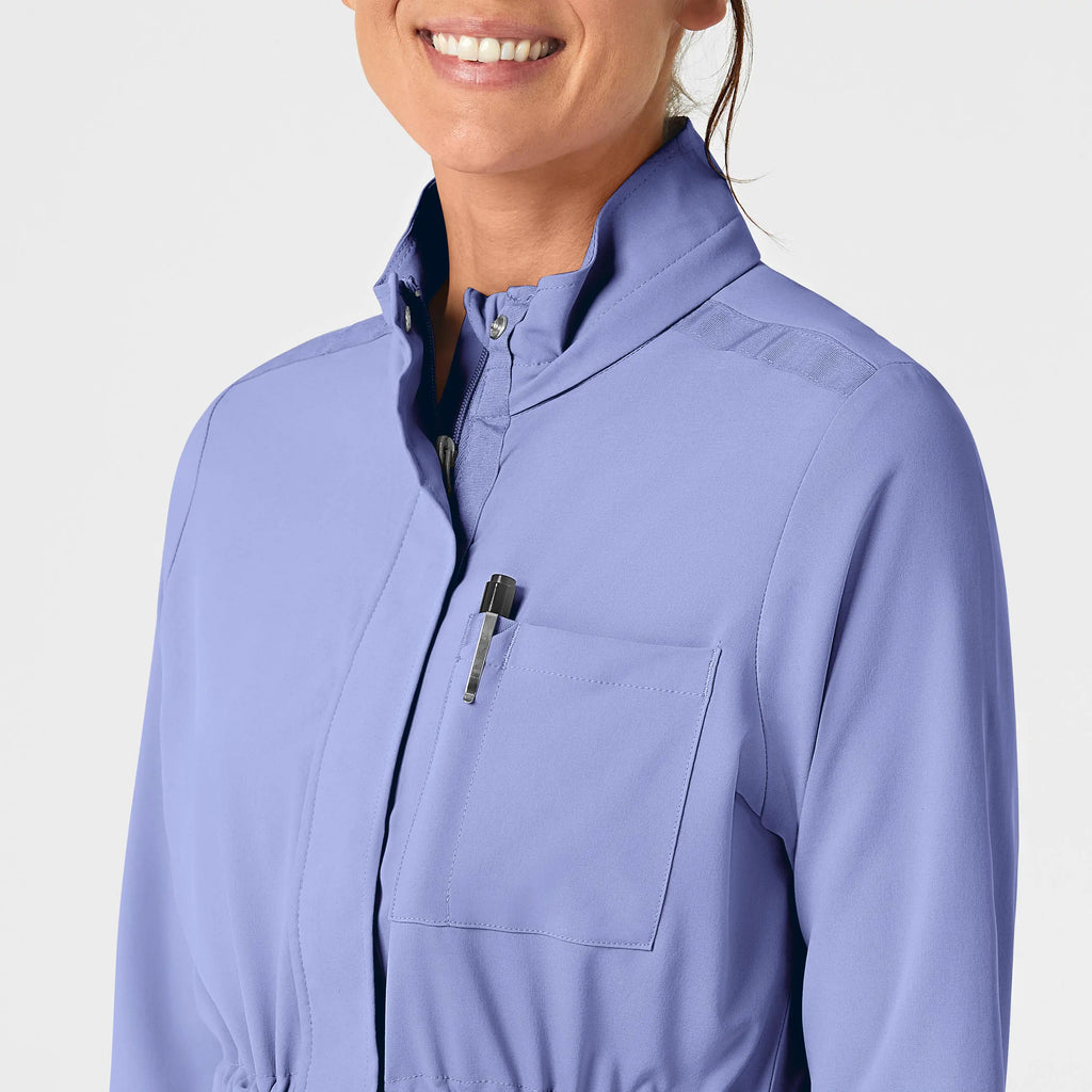 Wink Scrubs Women's Convertible Hood Fashion Jacket Ceil Blue | scrub-supply.com