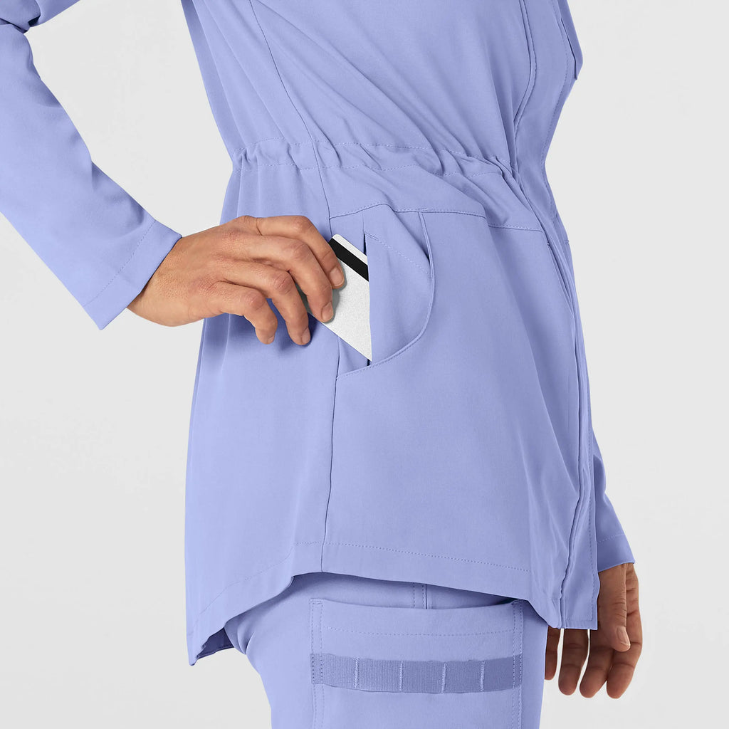 Wink Scrubs Women's Convertible Hood Fashion Jacket Ceil Blue | scrub-supply.com