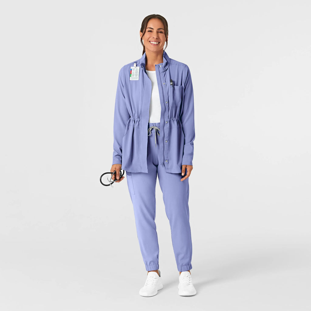 Wink Scrubs Women's Convertible Hood Fashion Jacket Ceil Blue | scrub-supply.com