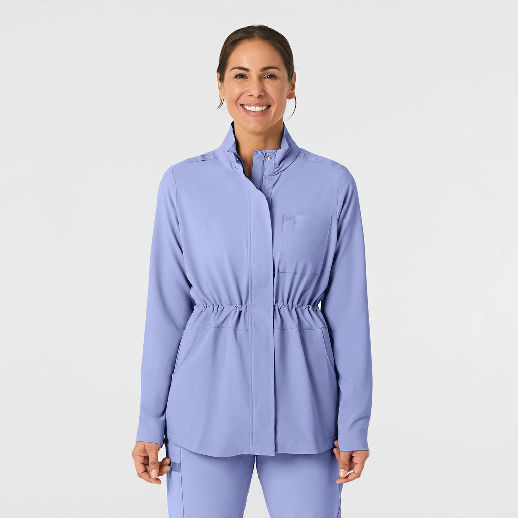 Wink Scrubs Women's Convertible Hood Fashion Jacket Ceil Blue | scrub-supply.com