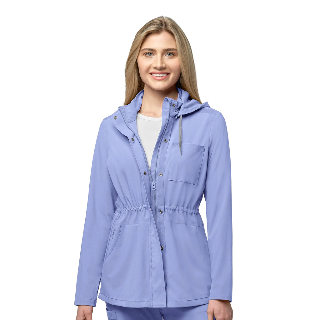 Wink Scrubs Women's Convertible Hood Fashion Jacket Ceil Blue | scrub-supply.com