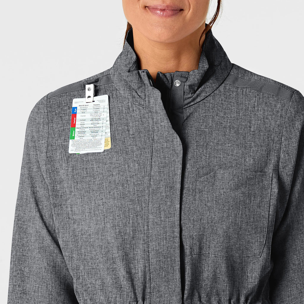 Wink Scrubs Women's Convertible Hood Fashion Jacket Grey Heather | scrub-supply.com