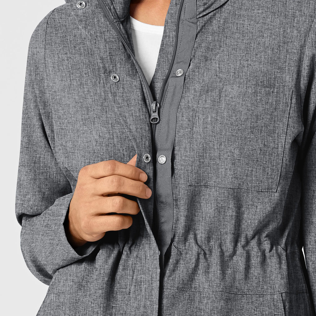 Wink Scrubs Women's Convertible Hood Fashion Jacket Grey Heather | scrub-supply.com