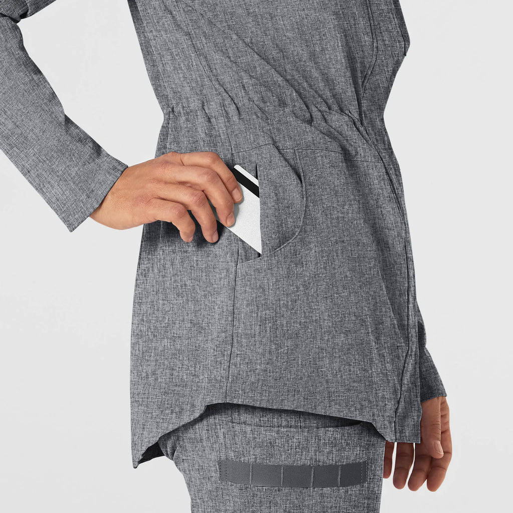 Wink Scrubs Women's Convertible Hood Fashion Jacket Grey Heather | scrub-supply.com