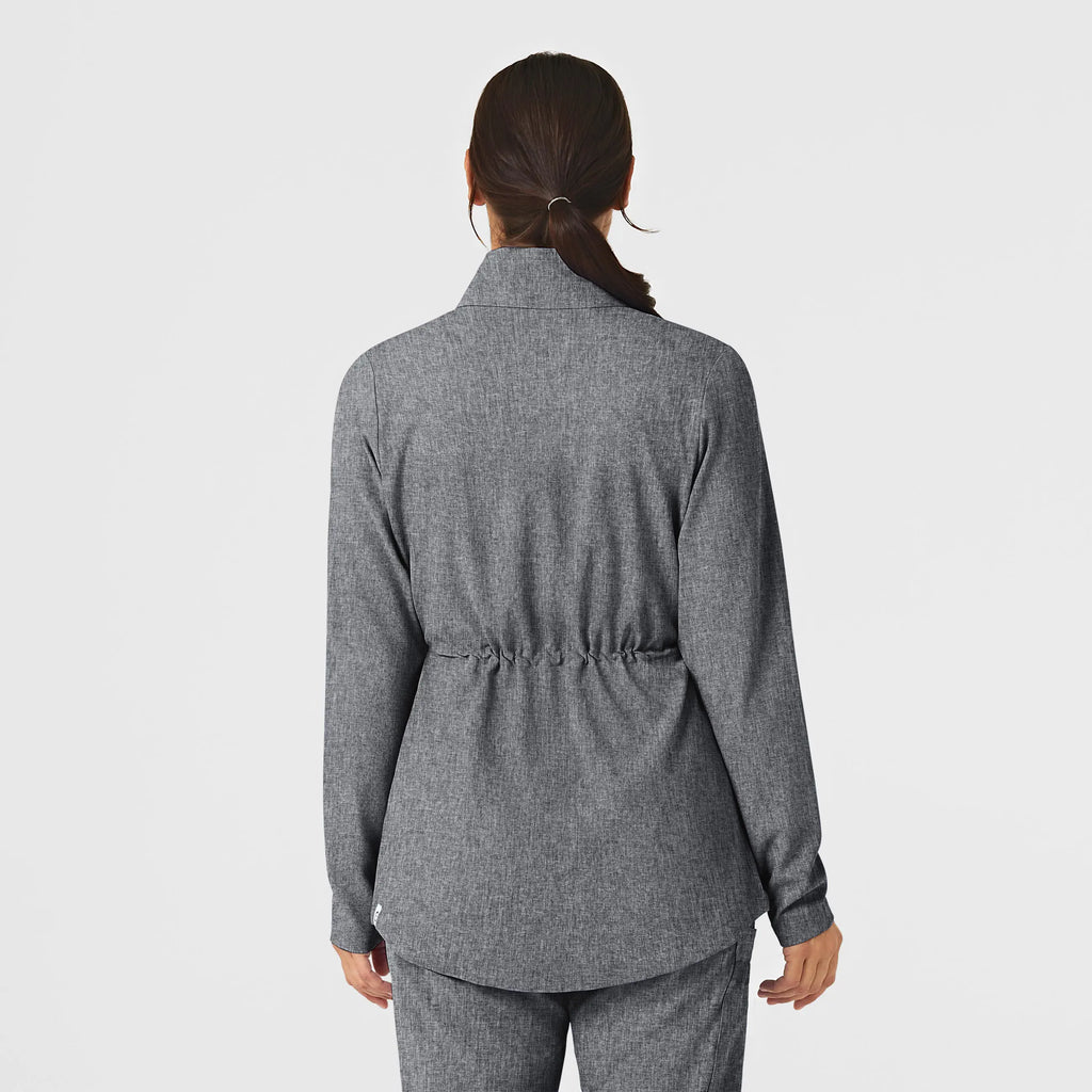 Wink Scrubs Women's Convertible Hood Fashion Jacket Grey Heather | scrub-supply.com