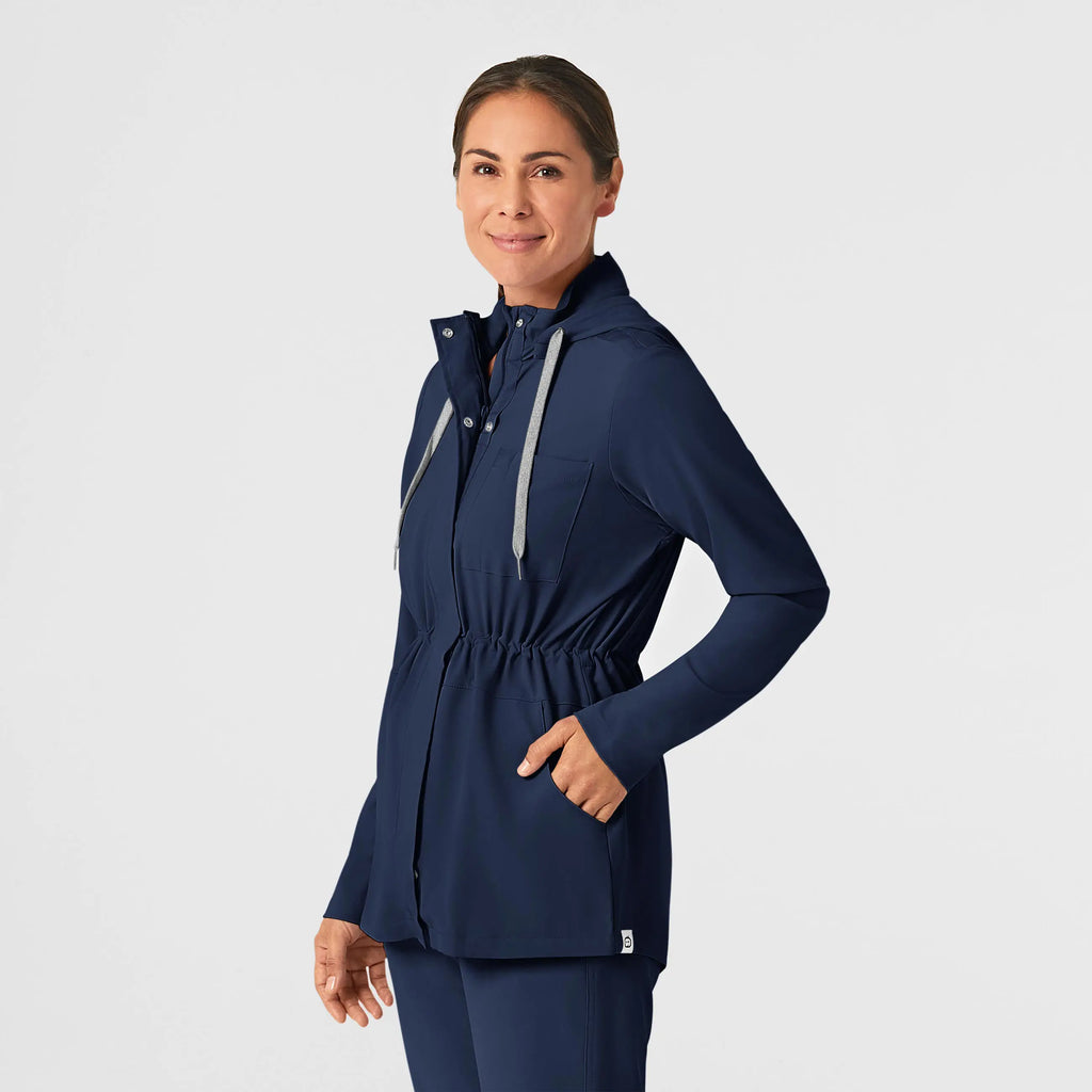 Wink Scrubs Women's Convertible Hood Fashion Jacket Navy | scrub-supply.com