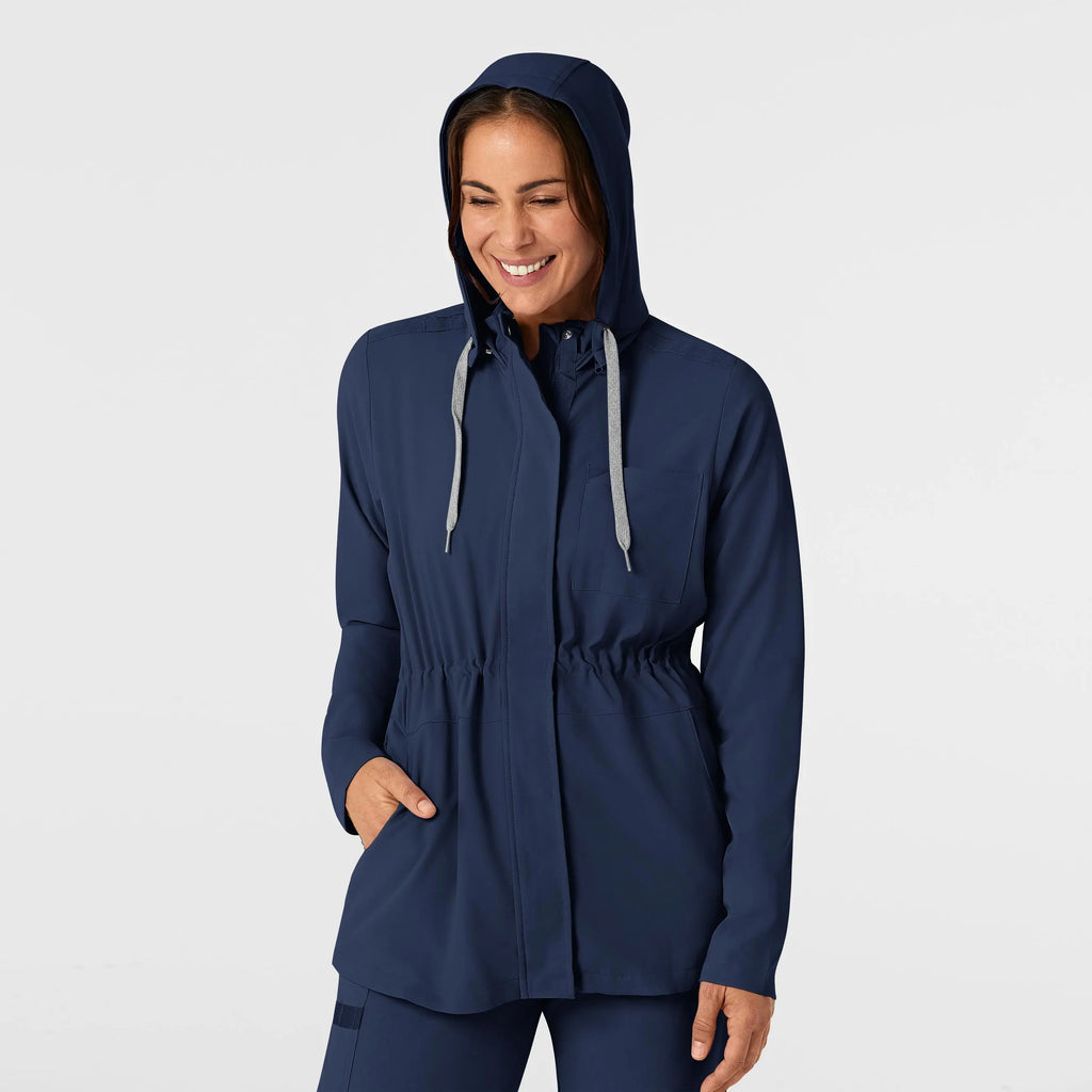 Wink Scrubs Women's Convertible Hood Fashion Jacket Navy | scrub-supply.com