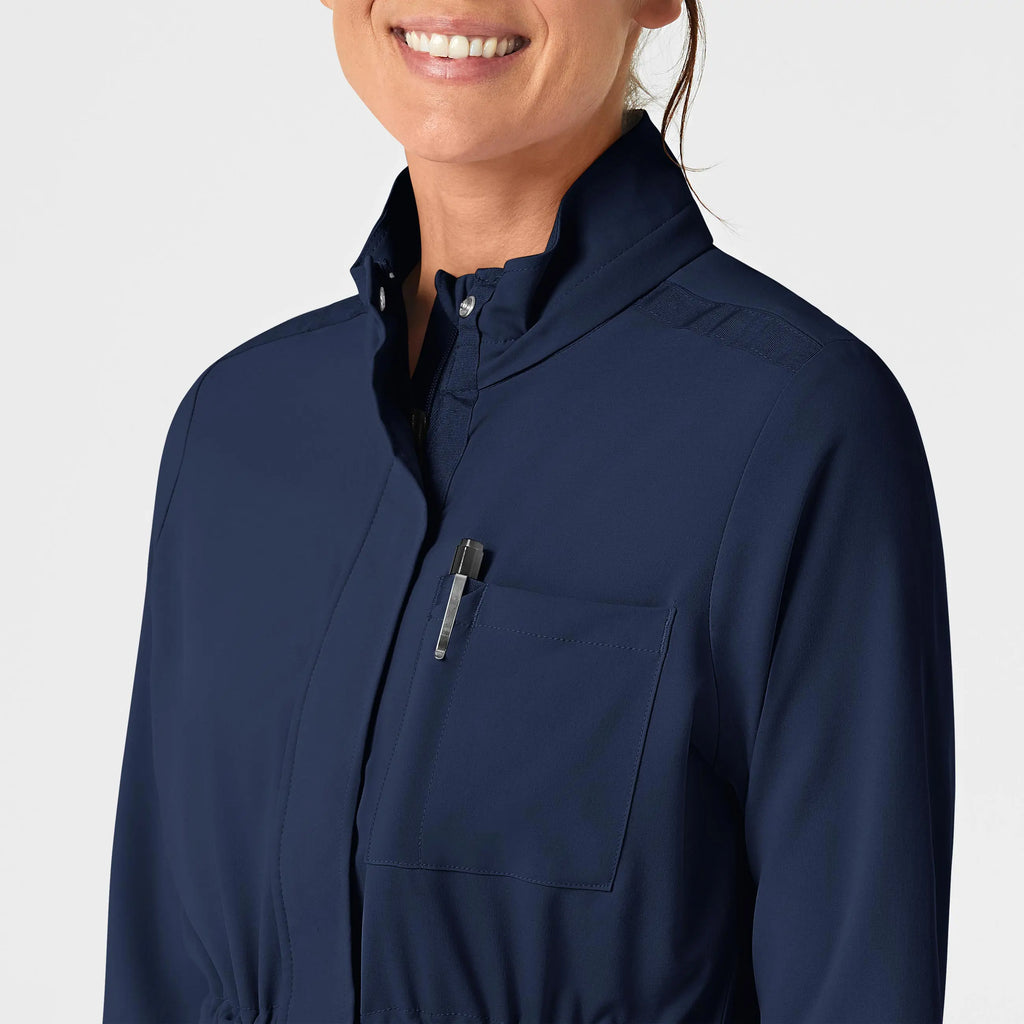 Wink Scrubs Women's Convertible Hood Fashion Jacket Navy | scrub-supply.com