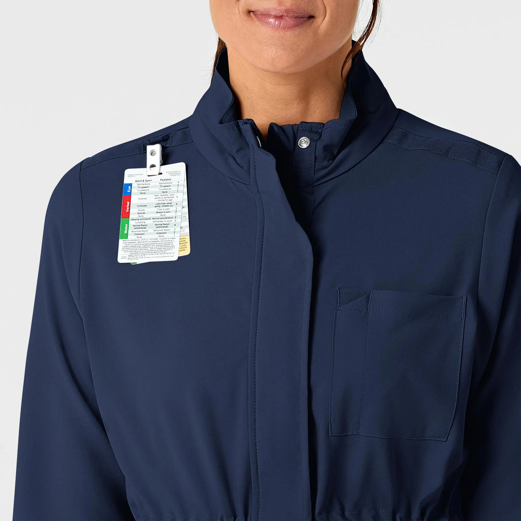 Wink Scrubs Women's Convertible Hood Fashion Jacket Navy | scrub-supply.com