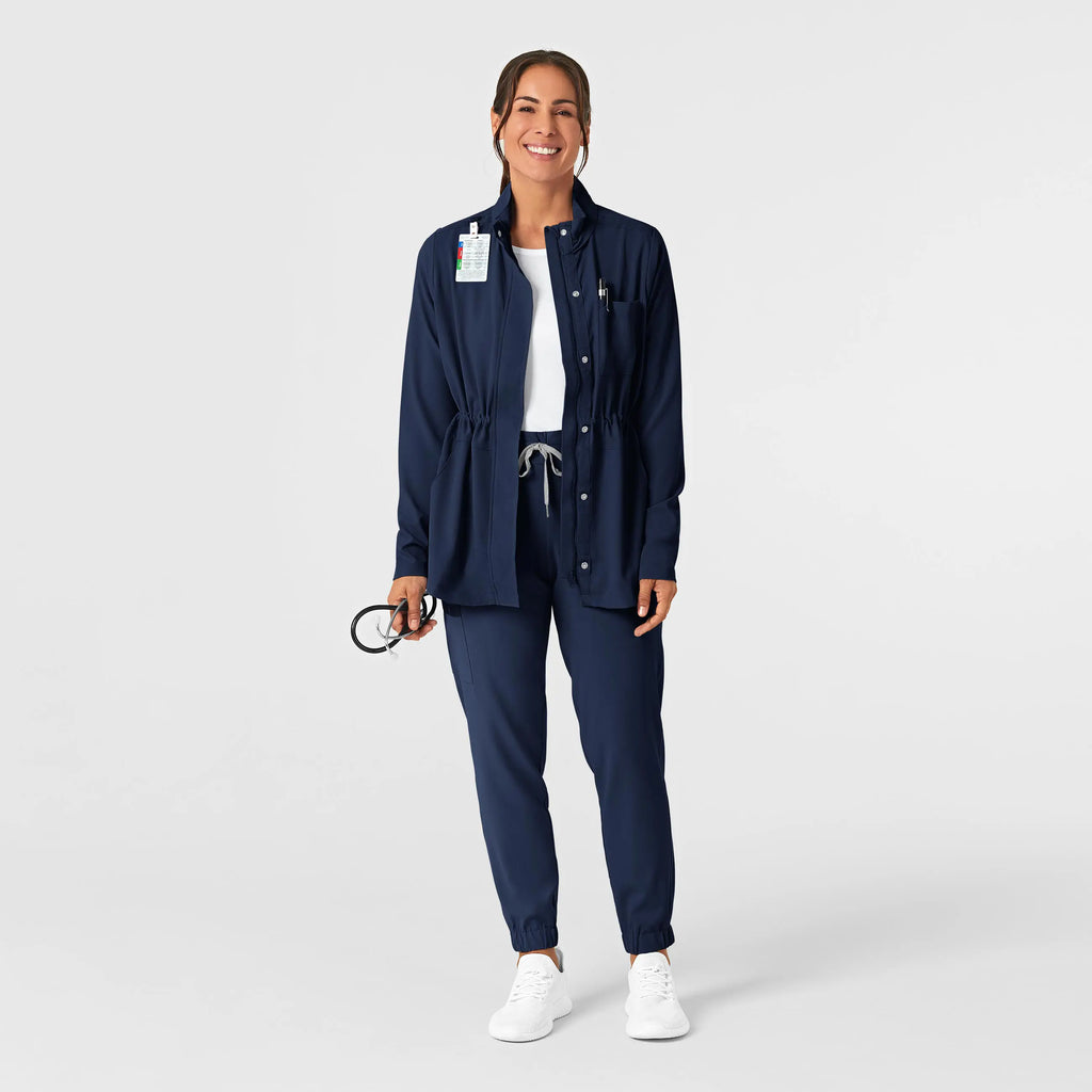 Wink Scrubs Women's Convertible Hood Fashion Jacket Navy | scrub-supply.com