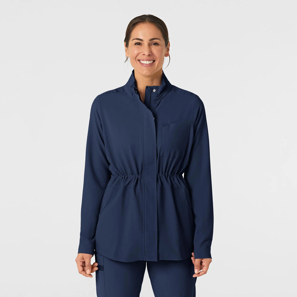 Wink Scrubs Women's Convertible Hood Fashion Jacket Navy | scrub-supply.com