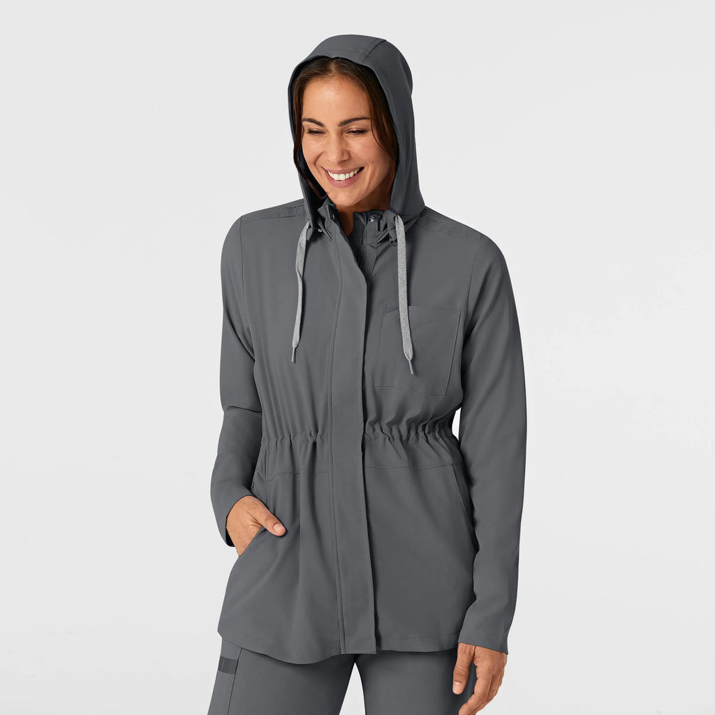 Wink Scrubs Women's Convertible Hood Fashion Jacket Pewter | scrub-supply.com