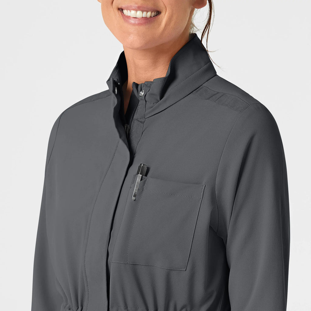 Wink Scrubs Women's Convertible Hood Fashion Jacket Pewter | scrub-supply.com