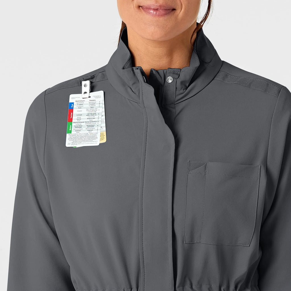 Wink Scrubs Women's Convertible Hood Fashion Jacket Pewter | scrub-supply.com