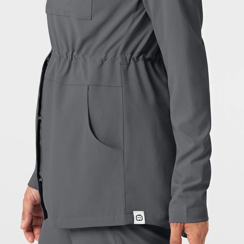 Wink Scrubs Women's Convertible Hood Fashion Jacket Pewter | scrub-supply.com