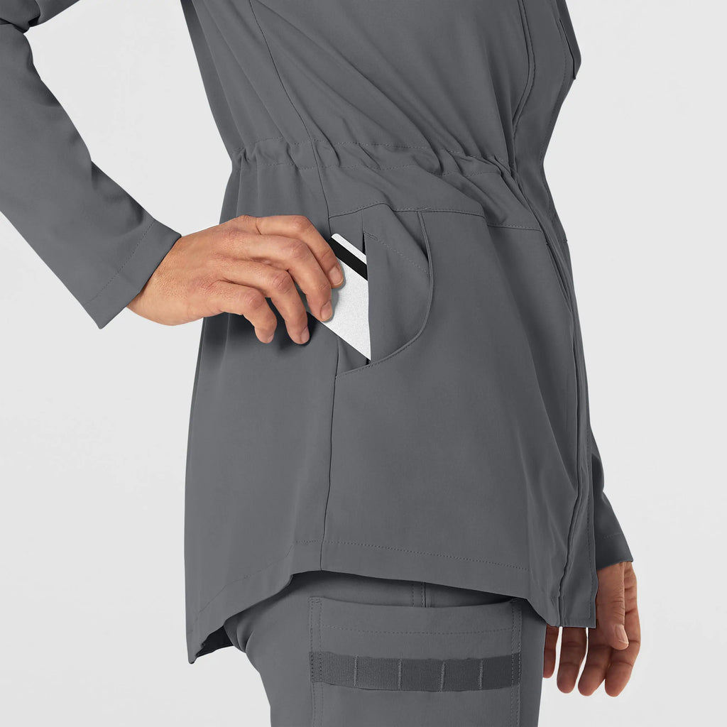 Wink Scrubs Women's Convertible Hood Fashion Jacket Pewter | scrub-supply.com