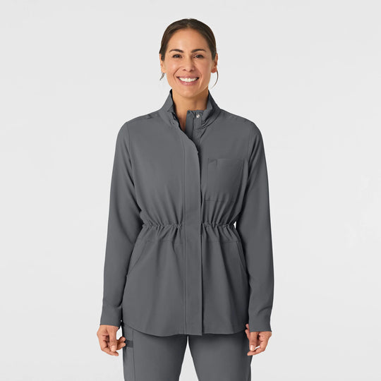 Wink Scrubs Women's Convertible Hood Fashion Jacket Pewter | scrub-supply.com