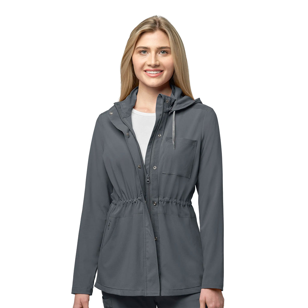 Wink Scrubs Women's Convertible Hood Fashion Jacket Pewter | scrub-supply.com