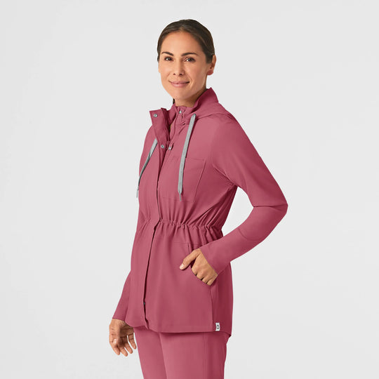 Wink Scrubs Women's Convertible Hood Fashion Jacket Rosebud | scrub-supply.com