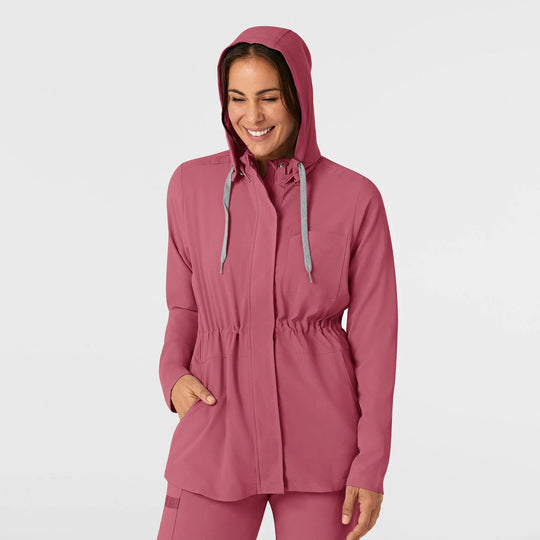 Wink Scrubs Women's Convertible Hood Fashion Jacket Rosebud | scrub-supply.com