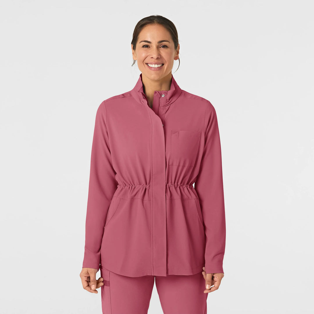 Wink Scrubs Women's Convertible Hood Fashion Jacket Rosebud | scrub-supply.com