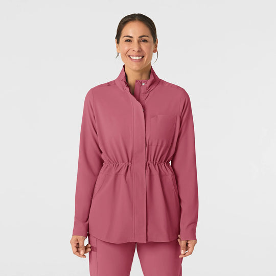 Wink Scrubs Women's Convertible Hood Fashion Jacket Rosebud | scrub-supply.com