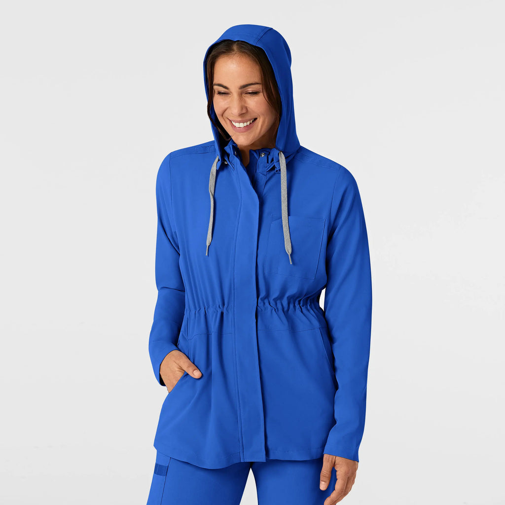 Wink Scrubs Women's Convertible Hood Fashion Jacket Royal Blue | scrub-supply.com