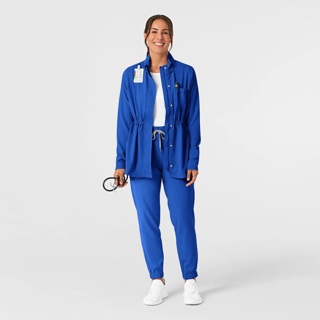 Wink Scrubs Women's Convertible Hood Fashion Jacket Royal Blue | scrub-supply.com