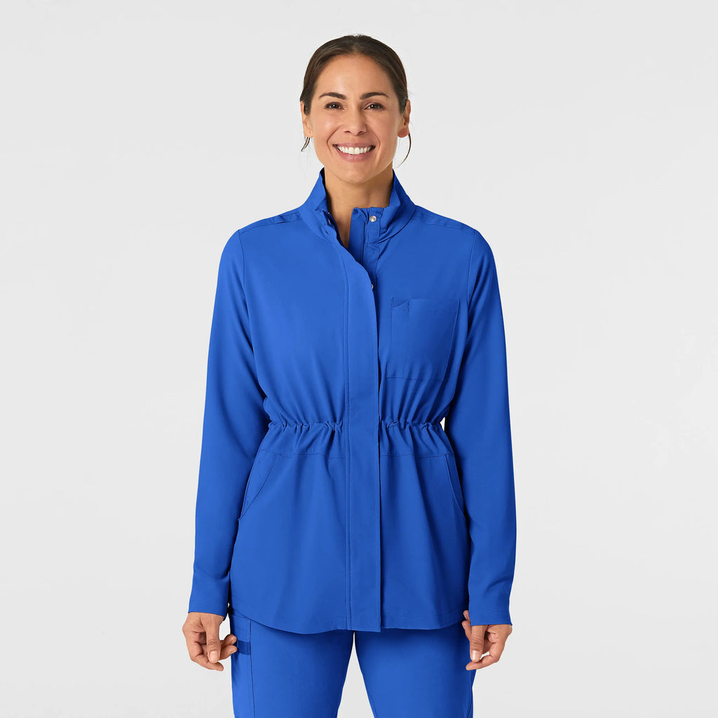 Wink Scrubs Women's Convertible Hood Fashion Jacket Royal Blue | scrub-supply.com