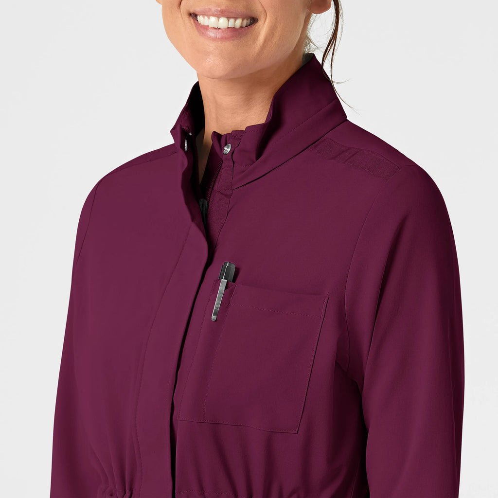 Wink Scrubs Women's Convertible Hood Fashion Jacket Wine | scrub-supply.com