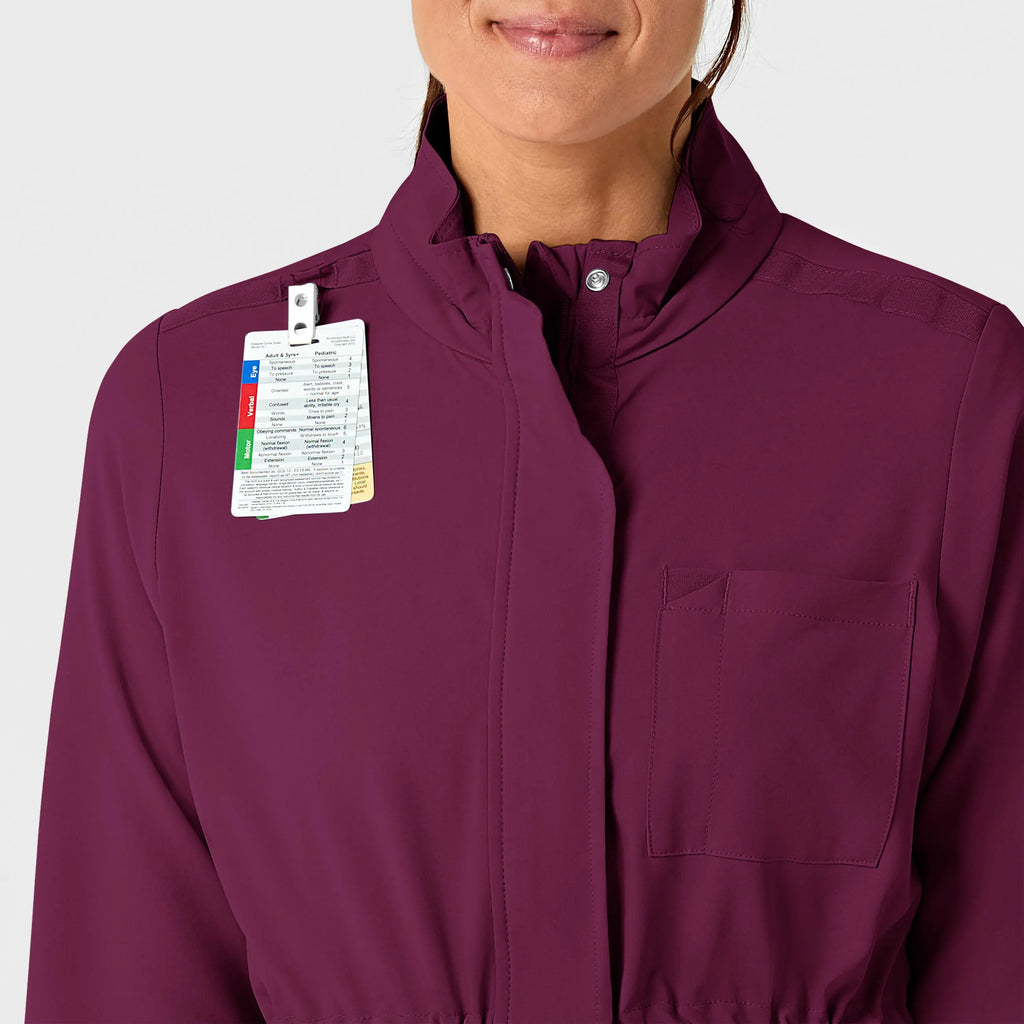 Wink Scrubs Women's Convertible Hood Fashion Jacket Wine | scrub-supply.com