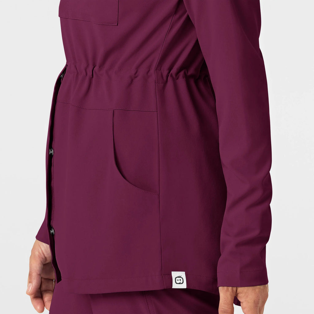 Wink Scrubs Women's Convertible Hood Fashion Jacket Wine | scrub-supply.com