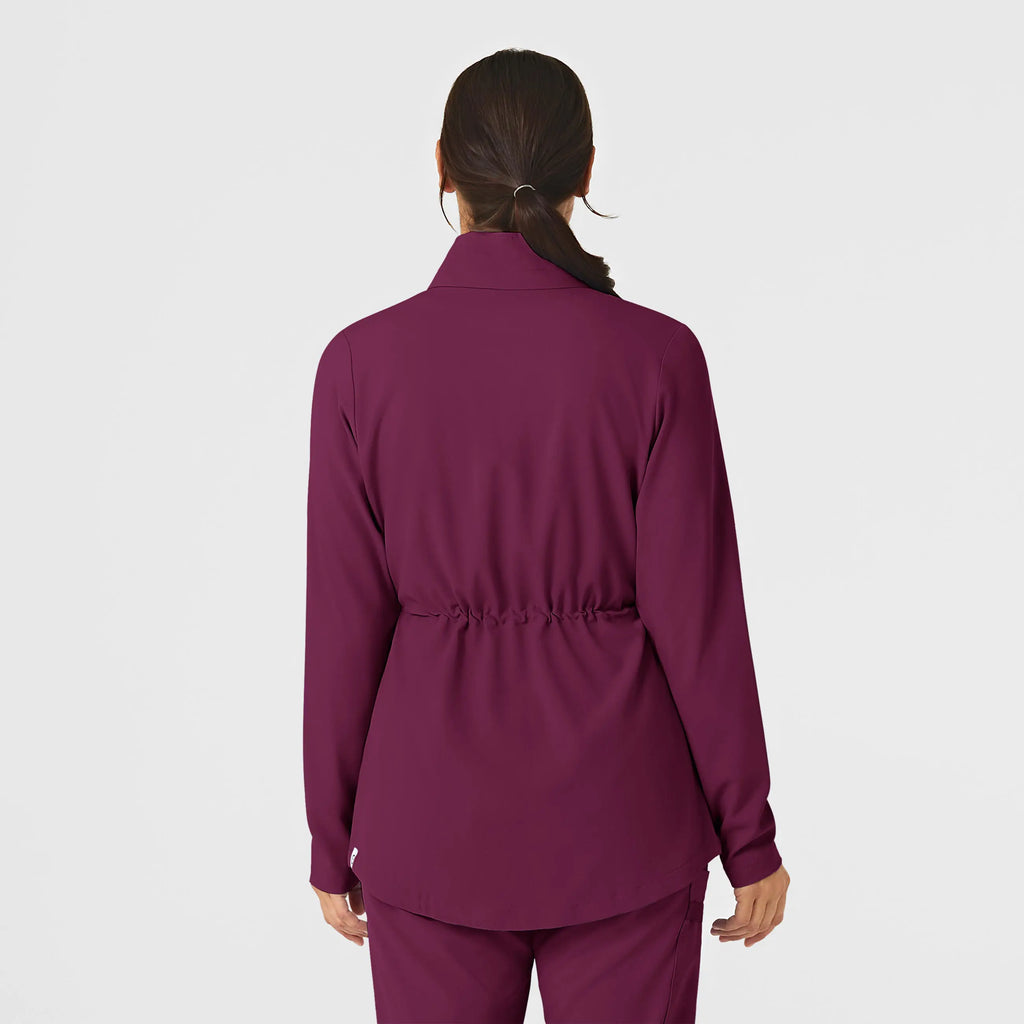 Wink Scrubs Women's Convertible Hood Fashion Jacket Wine | scrub-supply.com