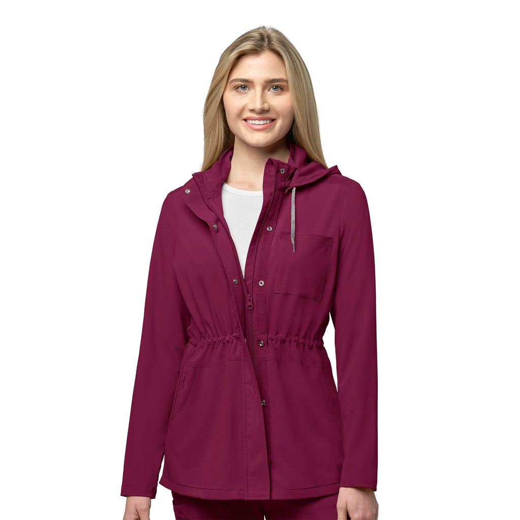 Wink Scrubs Women's Convertible Hood Fashion Jacket Wine | scrub-supply.com